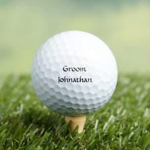 Groom Black and White Custom Name Gifts Wedding Golf Balls