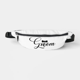  Groom Black Text on White Fanny Pack