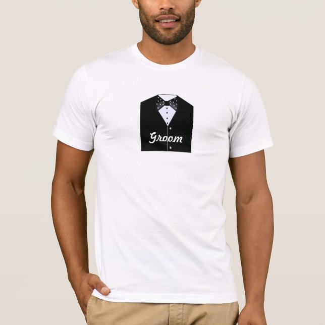 Groom Black Tuxedo T-Shirt (Front)
