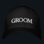 Groom black white elegant chic wedding embroidered hat<br><div class="desc">Chic Groom black and white elegant chic wedding Embroidered Baseball Cap.
Available in many colours and options</div>