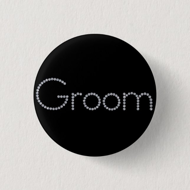 Groom bling button (Front)