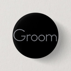 Groom bling button