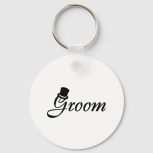 Groom (Blk Top Hat) Key Ring