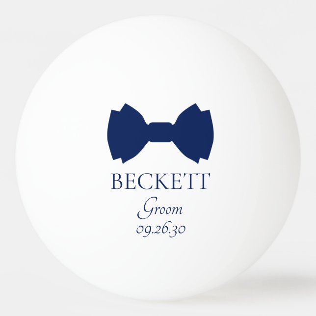 Groom Blue Bow Tie  Ping Pong Ball (Front)