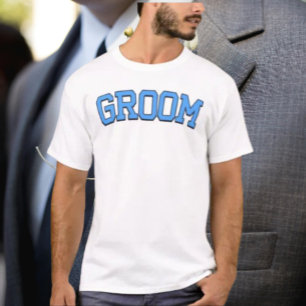 GROOM – Blue College Font Wedding & Bachelor Party T-Shirt