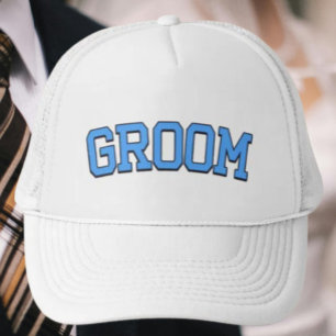 GROOM – Blue College Font Wedding & Bachelor Trucker Hat