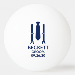 Groom Blue Tie Ping Pong Ball