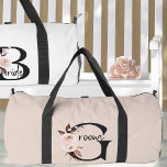 Groom Boho Floral Letter Wedding Overnight Duffle Bag<br><div class="desc">Groom duffell bag to personalise for your bachelor weekend, wedding overnight bag, honeymoon etc. Groom is lettered with neutral boho floral letters and handwritten script. You can also add the name of the bride and groom and their wedding date, which frames a co-ordinating floral ampersand. Lovely wedding party keepsake gift...</div>