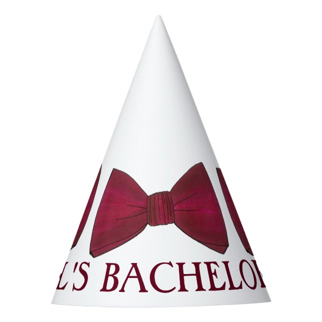 Groom Bow Tie Ties Bachelor Party Wedding Hat (Front)