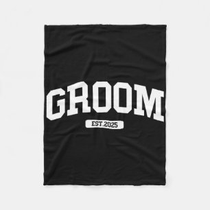 Groom Bride 2025 Just Married Couples Engagement W Fleece Blanket
