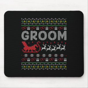 Groom Bride Christmas Xmas Ugly Matching Couple Gi Mouse Pad