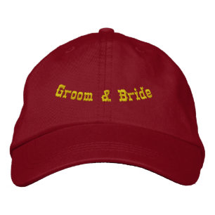 Groom Bride Custom Wedding Red Personalised Hat