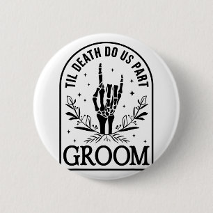 Groom Bride Engagement Wedding Halloween Couple Ma 6 Cm Round Badge