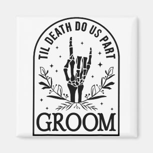 Groom Bride Engagement Wedding Halloween Couple Ma Magnet