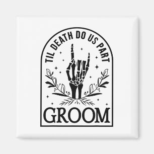 Groom Bride Engagement Wedding Halloween Couple Ma Magnet