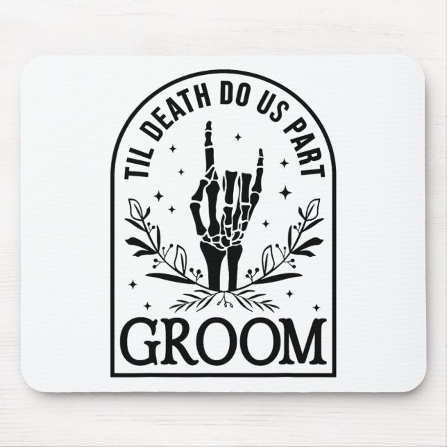 Groom Bride Engagement Wedding Halloween Couple Ma Mouse Pad (Front)