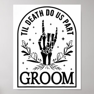 Groom Bride Engagement Wedding Halloween Couple Ma Poster