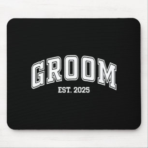 Groom Bride Est. 2025 Retro Just Married Couples W Mouse Pad