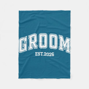 Groom bride est 2026 retro married couples wedding fleece blanket