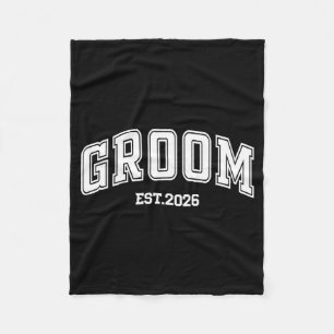 Groom bride est 2026 retro married couples wedding fleece blanket