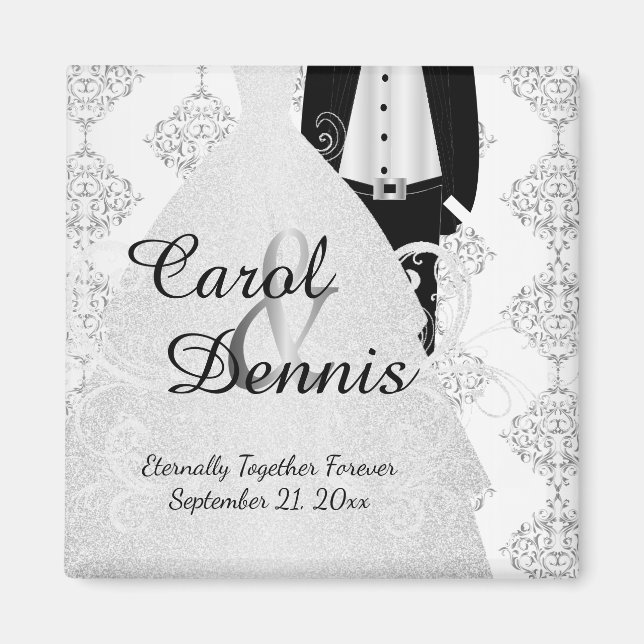 Groom & Bride Keepsake Magnet (Front)