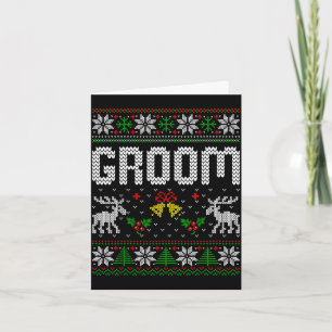 Groom bride married engaged couple ugly sweater card