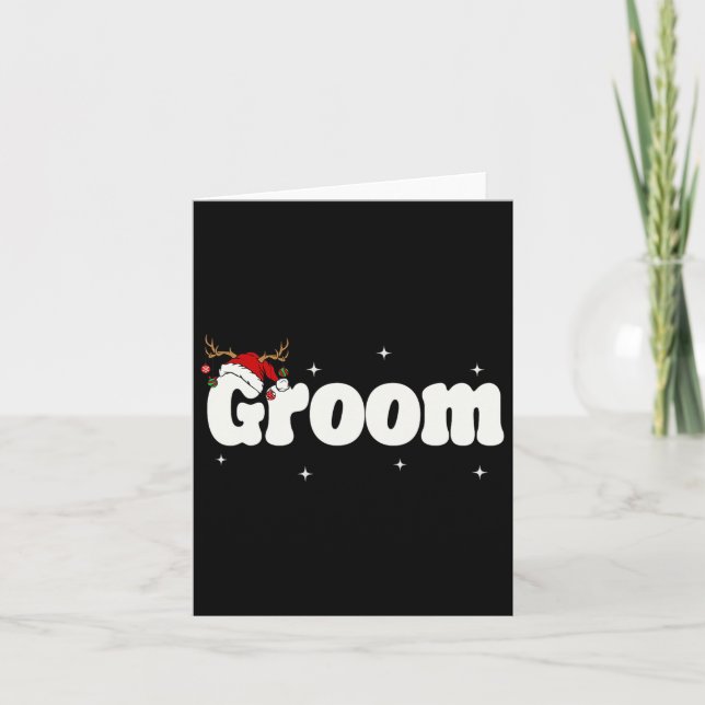 Groom Bride Santa Couples Christmas Outfits Xmas P Card (Front)