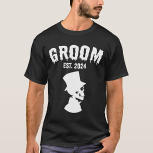 Groom Bride Skeleton Couples Matching Wedding Hall T-Shirt