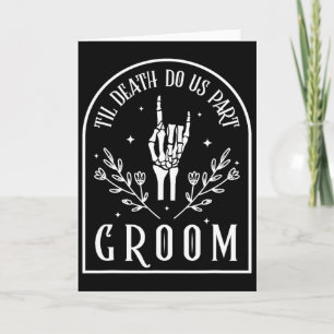 Groom Bride Skeleton Gothic Halloween Engagement W Card