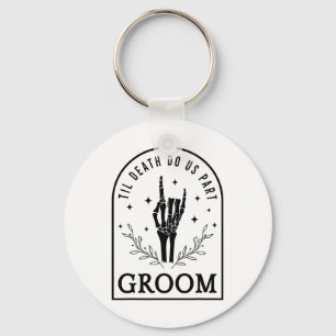 Groom Bride Skeleton Gothic Halloween Engagement W Key Ring