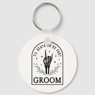 Groom Bride Skeleton Gothic Halloween Engagement W Key Ring