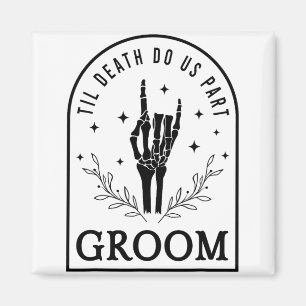Groom Bride Skeleton Gothic Halloween Engagement W Magnet