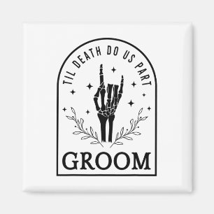 Groom Bride Skeleton Gothic Halloween Engagement W Magnet