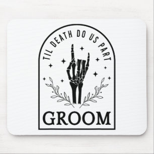 Groom Bride Skeleton Gothic Halloween Engagement W Mouse Pad