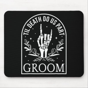 Groom Bride Skeleton Gothic Halloween Engagement W Mouse Pad