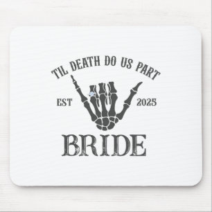 Groom Bride Skeleton Gothic Halloween Engagement W Mouse Pad