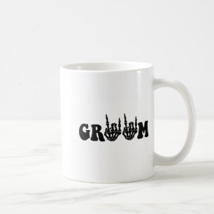 Groom Bride Skeleton Gothic Halloween Wedding Bach Coffee Mug
