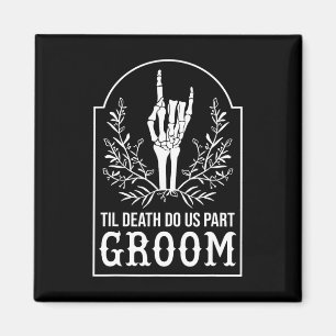 Groom Bride Skeleton Hand Couples Matching Wedding Magnet