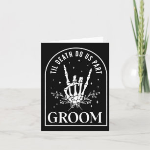 Groom Bride Skeleton Rock Hand Couples Wedding Hal Card