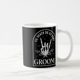 Groom Bride Skeleton Rock Hand Couples Wedding Hal Coffee Mug