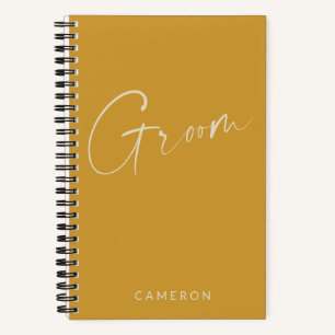 Groom   Chic Minimalist Yellow Personalised Notebook