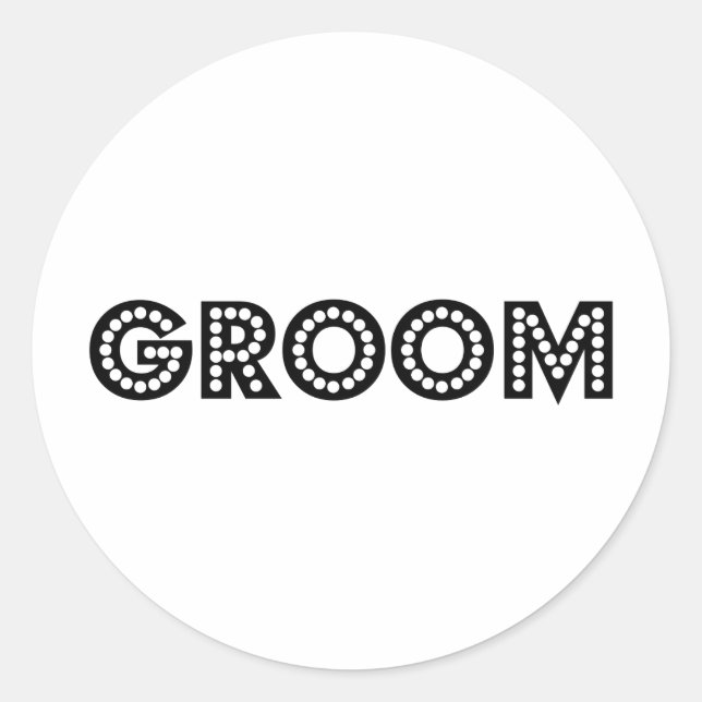 Groom Classic Round Sticker (Front)