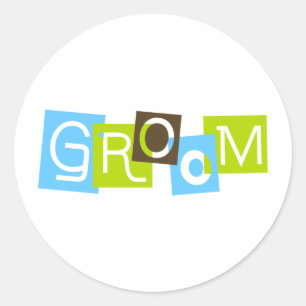 Groom Classic Round Sticker