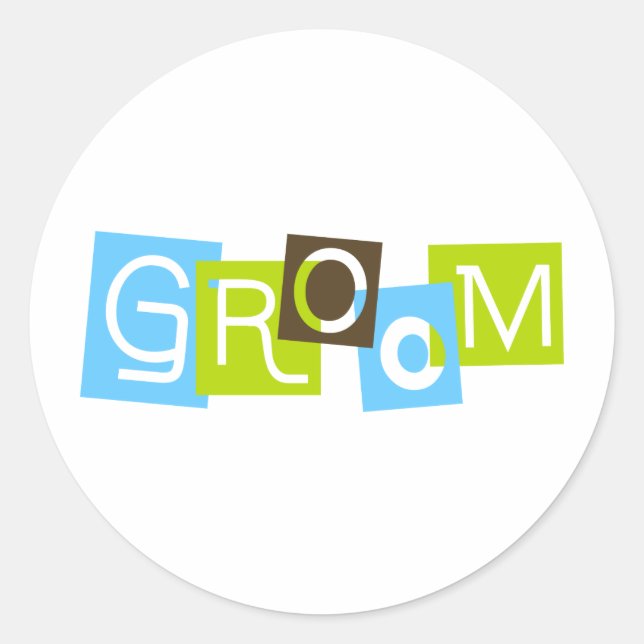 Groom Classic Round Sticker (Front)