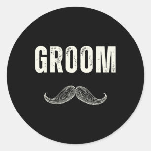 Groom Costume With Moustache - Groom's Party Classic Round Sticker