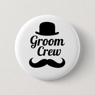 Groom crew 6 cm round badge