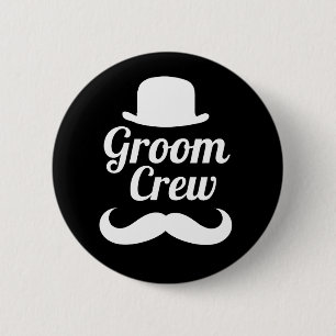 Groom crew 6 cm round badge