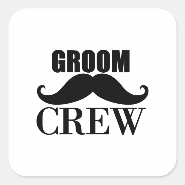 Groom Crew Bachelor Party Wedding Black Gift Square Sticker (Front)