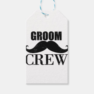 Groom Crew Bachelor Party Wedding Black Grunge Gift Tags