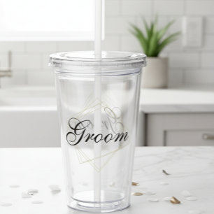 Groom Custom Changeable Gift Wedding Acrylic Tumbler